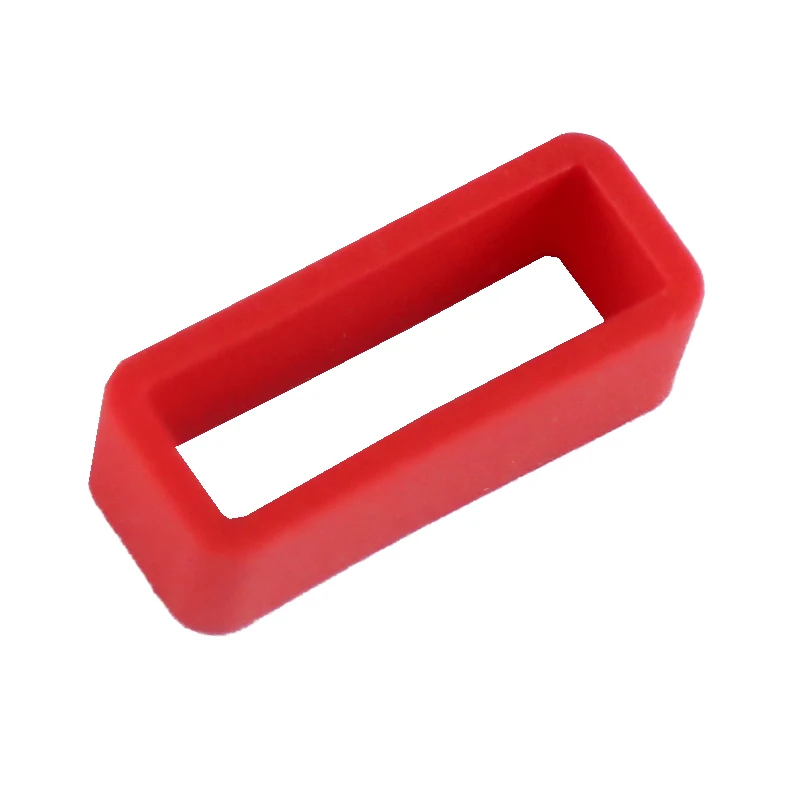 red Watchbands Strap Loop ring Silicone Rubber Watch Bands Holder Locker Wrist Watch Accessorie 14 16 18 20 22 24 26mm(2 packs - Цвет ремешка: red