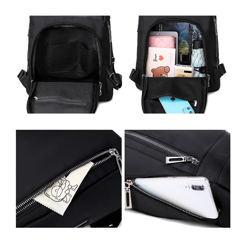 

Fashion Backpack Women Oxford Cloth New Female Shopping Bag Simple Youth Daily Travel Backbag Durable Girl School Bag Black Red