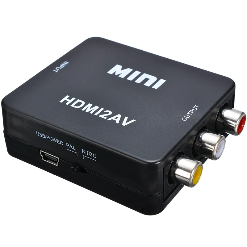 HDMI К AV адаптер мини к 3RCA CVSB L/R видео композитный аудио конвертер HDMI2AV коробка для