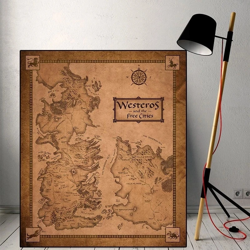 

Game of Tones Seven Kingdoms Map Art Print Canvas Painting Oil Painting Poster Modern Wall Art For Living Room Decor Home decor