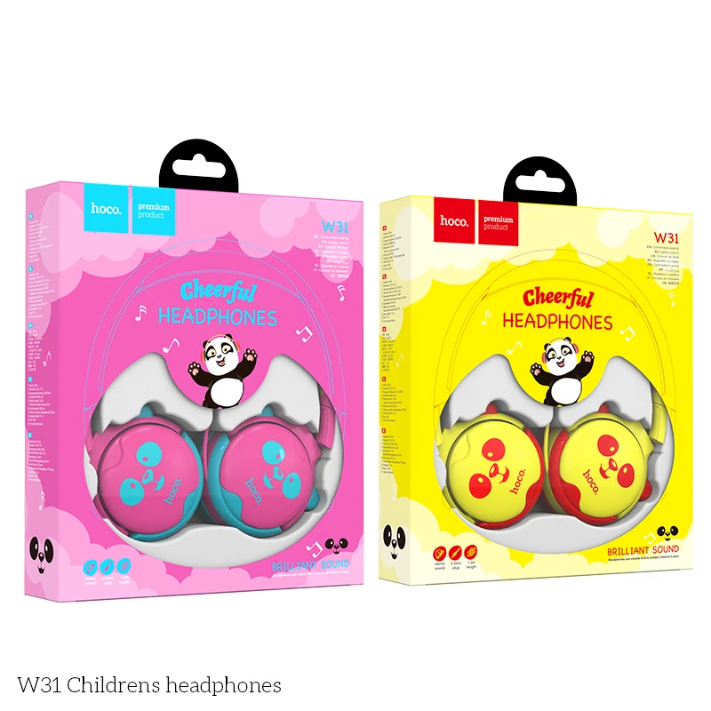 Детские проводные наушники W31 с микрофоном 85 дБ 2 цвета на выбор | Электроника