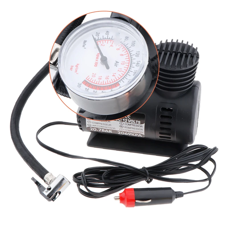 DC 12 V 300 фунтов/кв. дюйм Портативный воздушный компрессор для автомобиля
