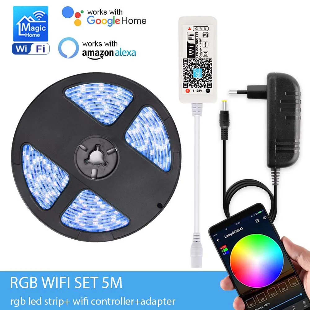 12 В постоянного тока светодиодный RGB/RGBW/RGBWW Мини wifi светодиодный RGB RGBW контроллер Magic Home 5050 RGB лента гибкая лента Smart APP Беспроводная - Испускаемый цвет: RGB WIFI SET