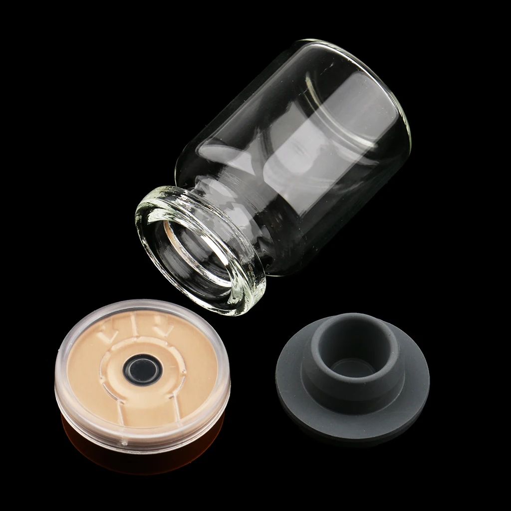 20pcs 5ml Transparent Glass Bottles Rubber Stopper Vials with Cap for Cosmetic Liquid Essential Oil Home Travel | Красота и здоровье