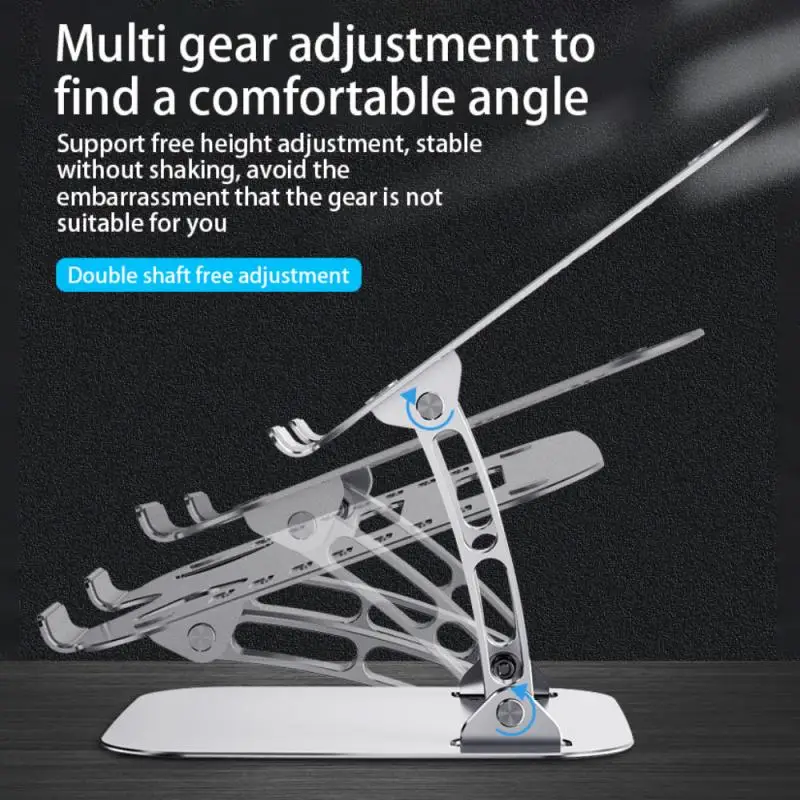 

Aluminum Alloy Adjustable Folding Portable Laptop Stand For MacBook Notebook Computer Lifting Bracket Of