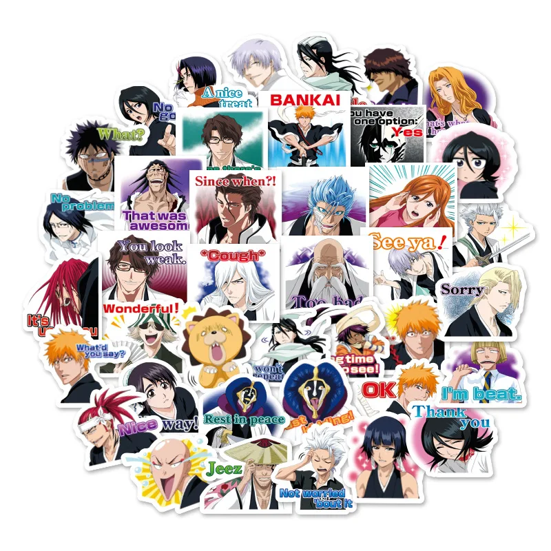 

40Pcs/pack BLEACH Stickers Japanese Anime Stickers Japanese Manga For Laptop Mouse Motorcycle Skateboard luggage Guitar