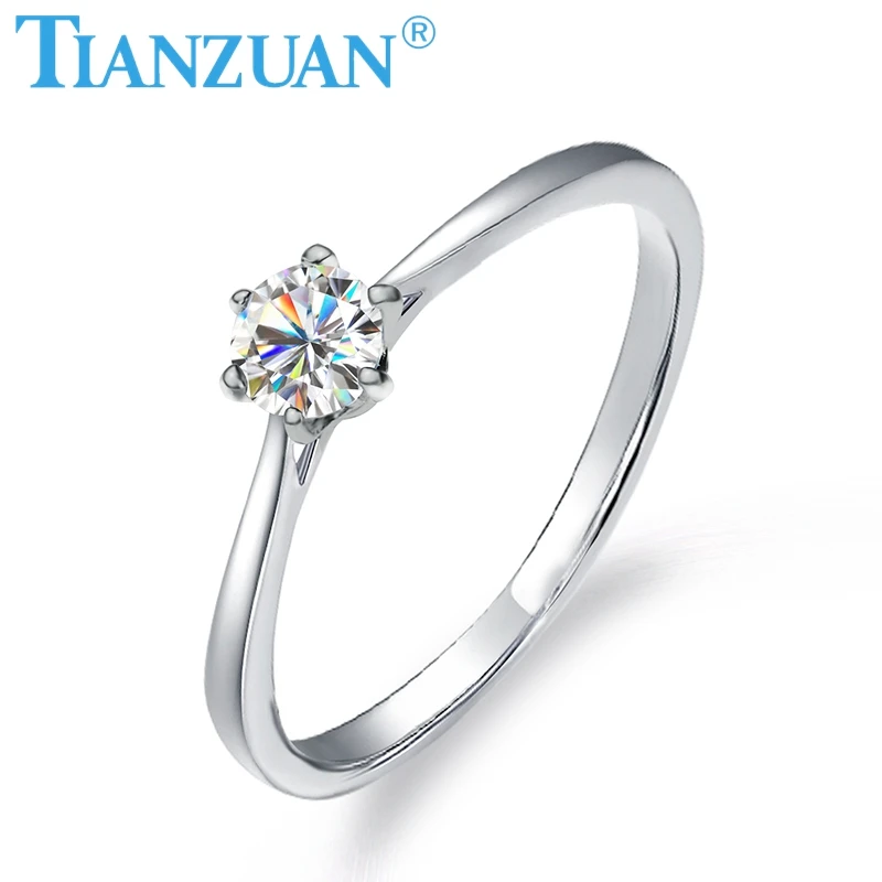 

6claws ring 925 sterling silver moissanite ring 4mm round DF color stone for wedding diamond ring