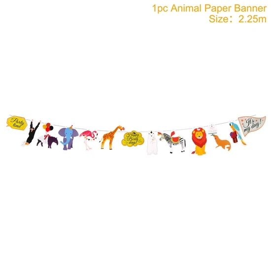 animal banner 2 Вечерние шары Staraise Jungle для сафари и животных, вечерние шары с пальмовыми листьями, вечерние шары в джунглях для сафари на день рождения - Цвет: animal banner 2