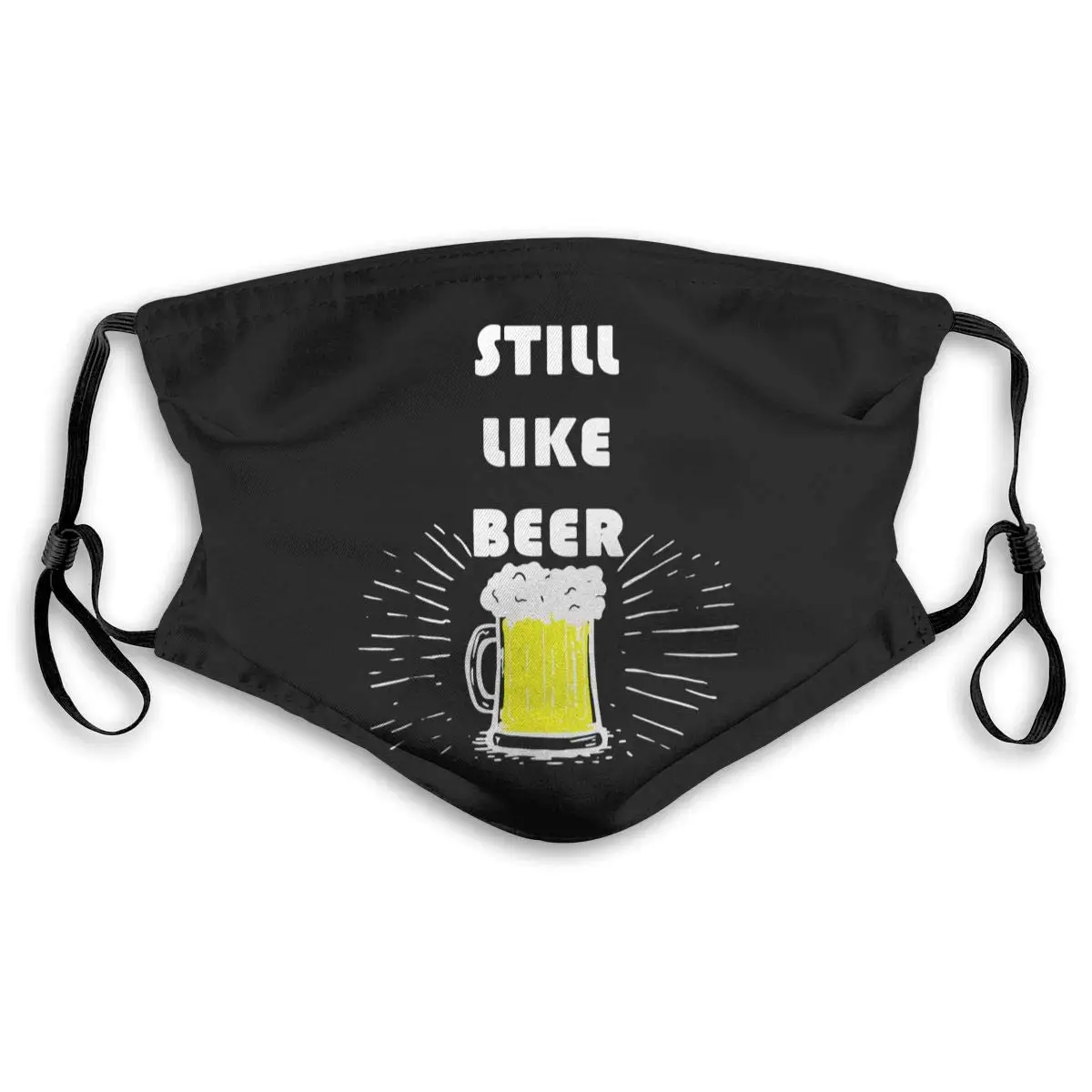 

Still Like Beer Mouth Cover Mask with PM2.5 Filters 5 Layers of Protection for Men Women Black