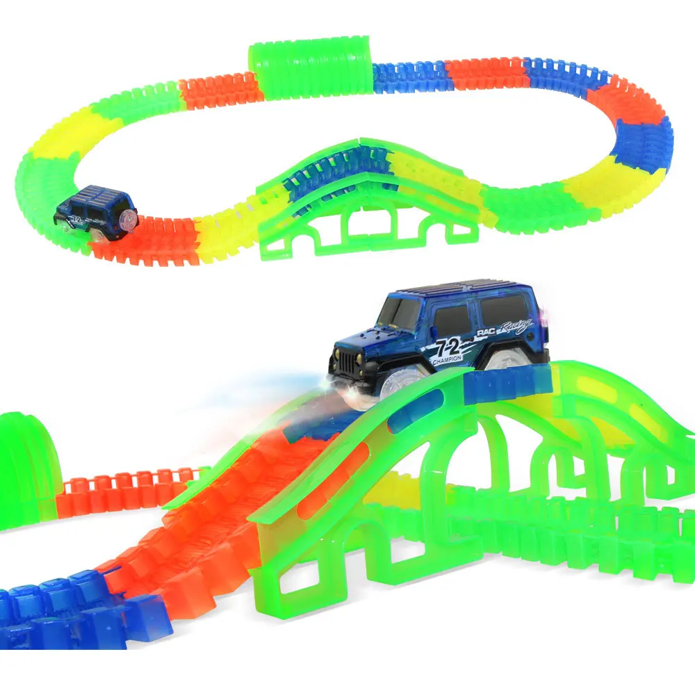 Волшебный гоночный трек сборки железнодорожных Запчасти игрушка головоломка