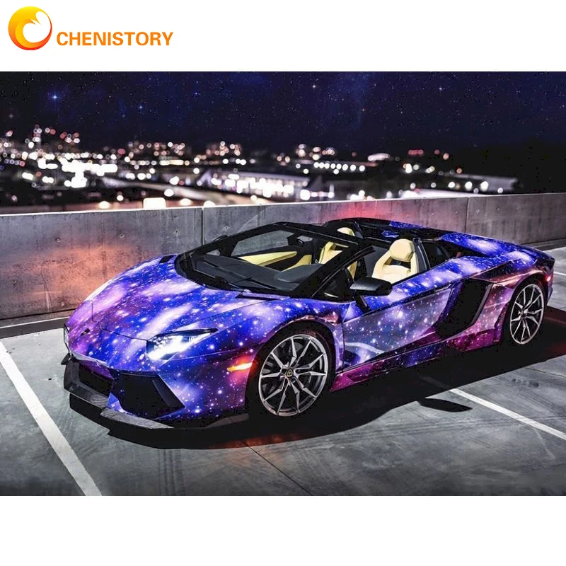 

CHENISTORY 40x50cm DIY Paint By Numbers For Adults Kit Purple Sports Car Picture Drawing Home Decor Coloring On Canvas Artwork