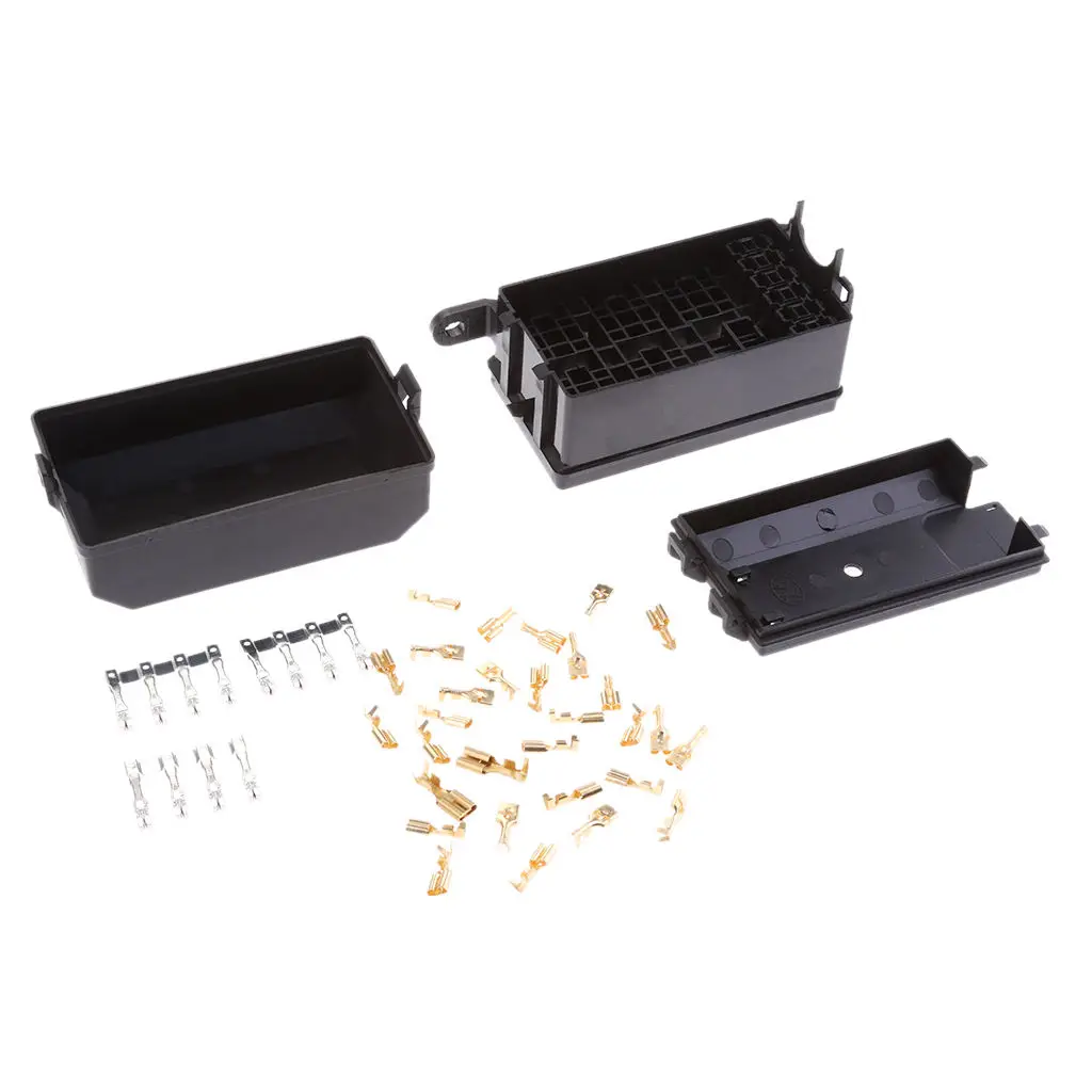 

6 Relay 5 Road Auto Relay Holder Box Socket Fuse & Waterproof Lid Insurance Black