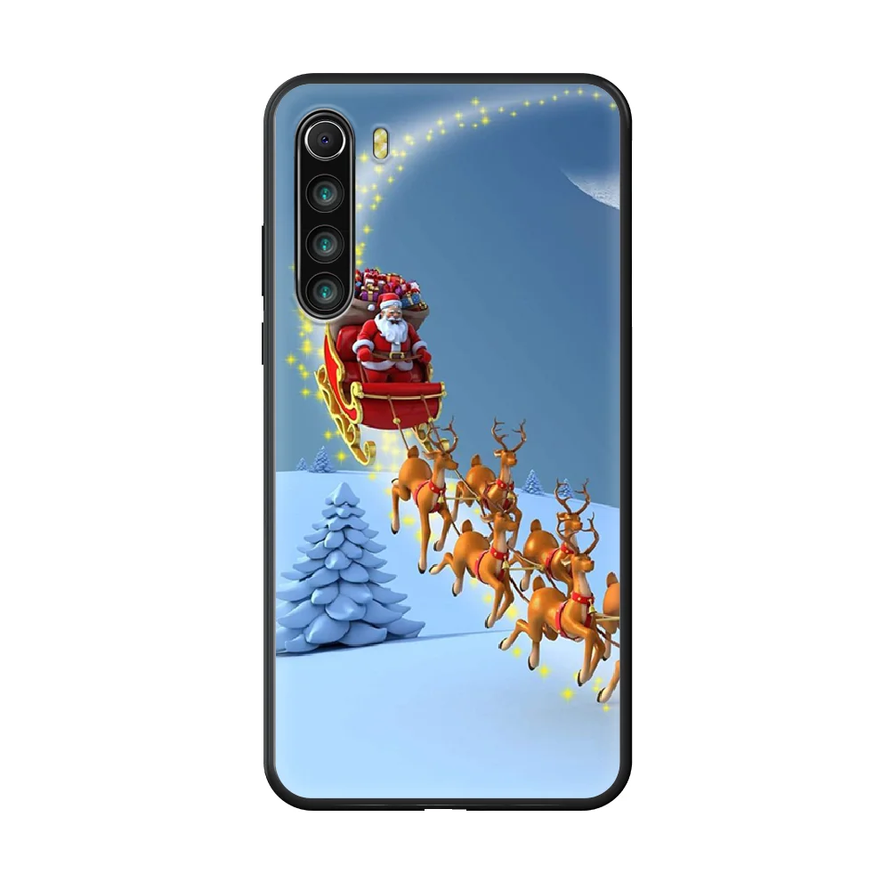 

Christmas Tree Snowman Phone Case For Xiaomi Redmi Note 8T 8 9 7 7A 8 8A 4 5 9S Pro Black Prime 3D Cell Cover Soft Shell Luxury