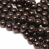 hot 4 6 8 10 12 14mm glass pearl chocolate color round imitation pearls beads diy jewelry earrings bracelet findings accessories
