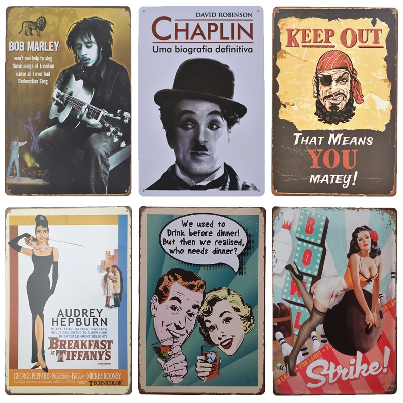 Старая металлическая вывеска мужская пещера художественные плакаты Декор