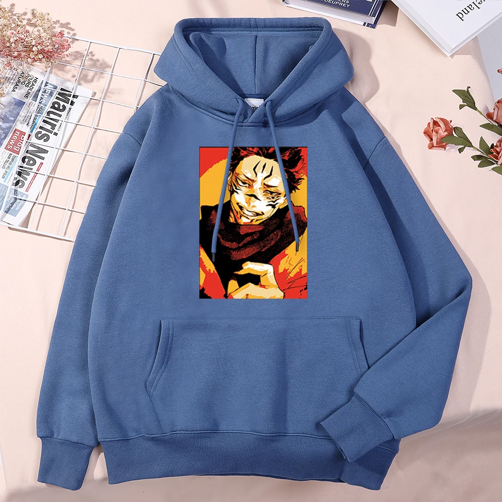 

Толстовка мужская с принтом Sukuna, свитшот с круглым вырезом, худи в стиле аниме ююютсу, кайзен, Рио, мужская одежда оверсайз