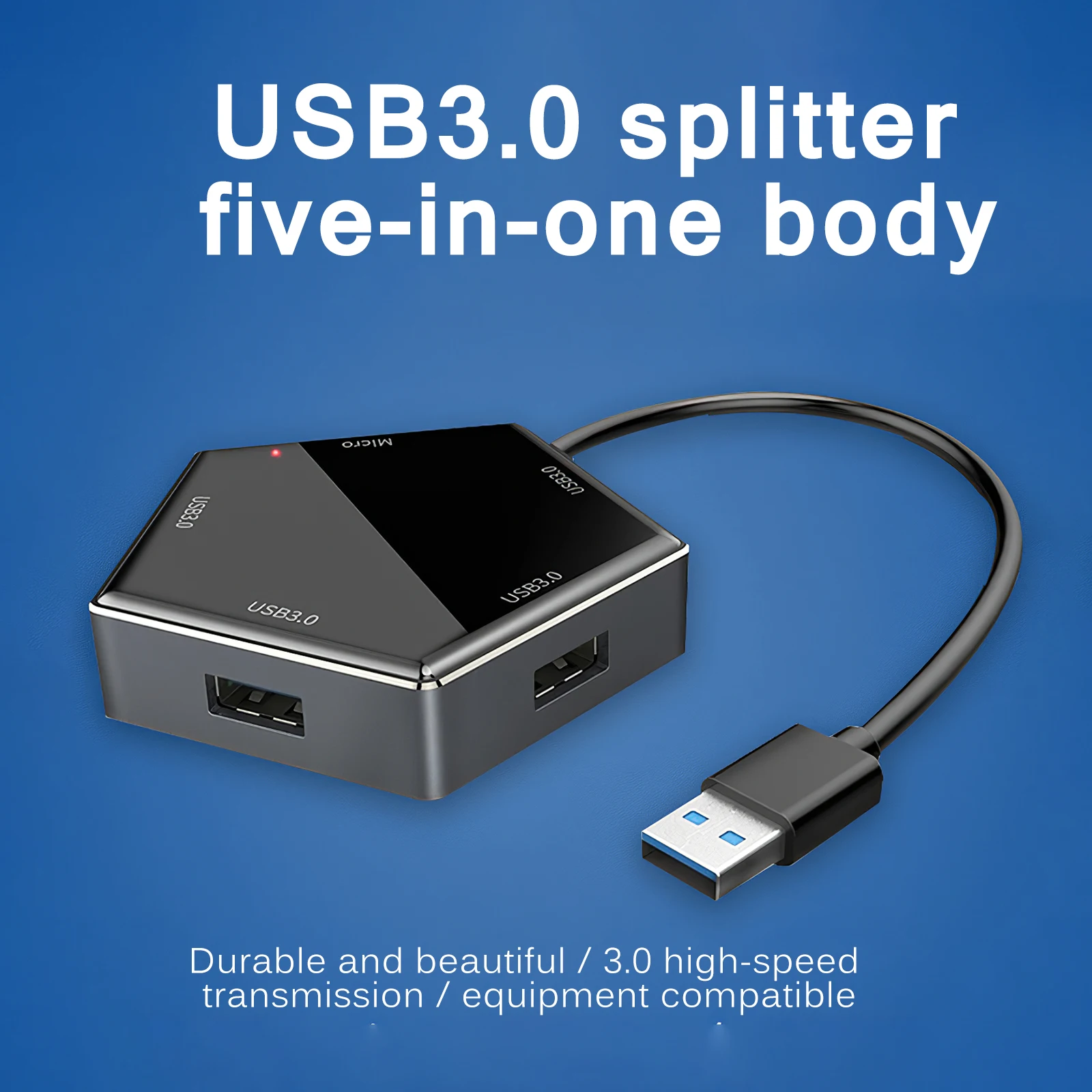

Высокоскоростной разветвитель USB 3,0 с 4 портами, расширитель с несколькими USB-портами для MacBook Pro, аксессуары для компьютеров, ПК, ноутбуков, ад...
