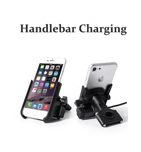 Handlebar Charging Vmonv алюминиевый мотоциклетный зарядный Руль держатель мобильного телефона для iPhone X универсальное зеркало заднего вида USB зарядное устройство подставка крепление - Цвет: Handlebar Charging