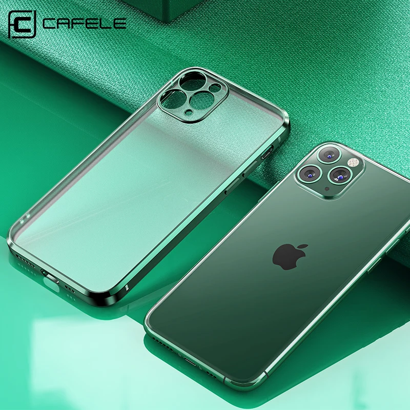 

CAFELE Soft Case For iPhone 11 Pro Max Plating Frame Matte Clear Phone Case Cover Camera Lens Full Protection Phone Accessories