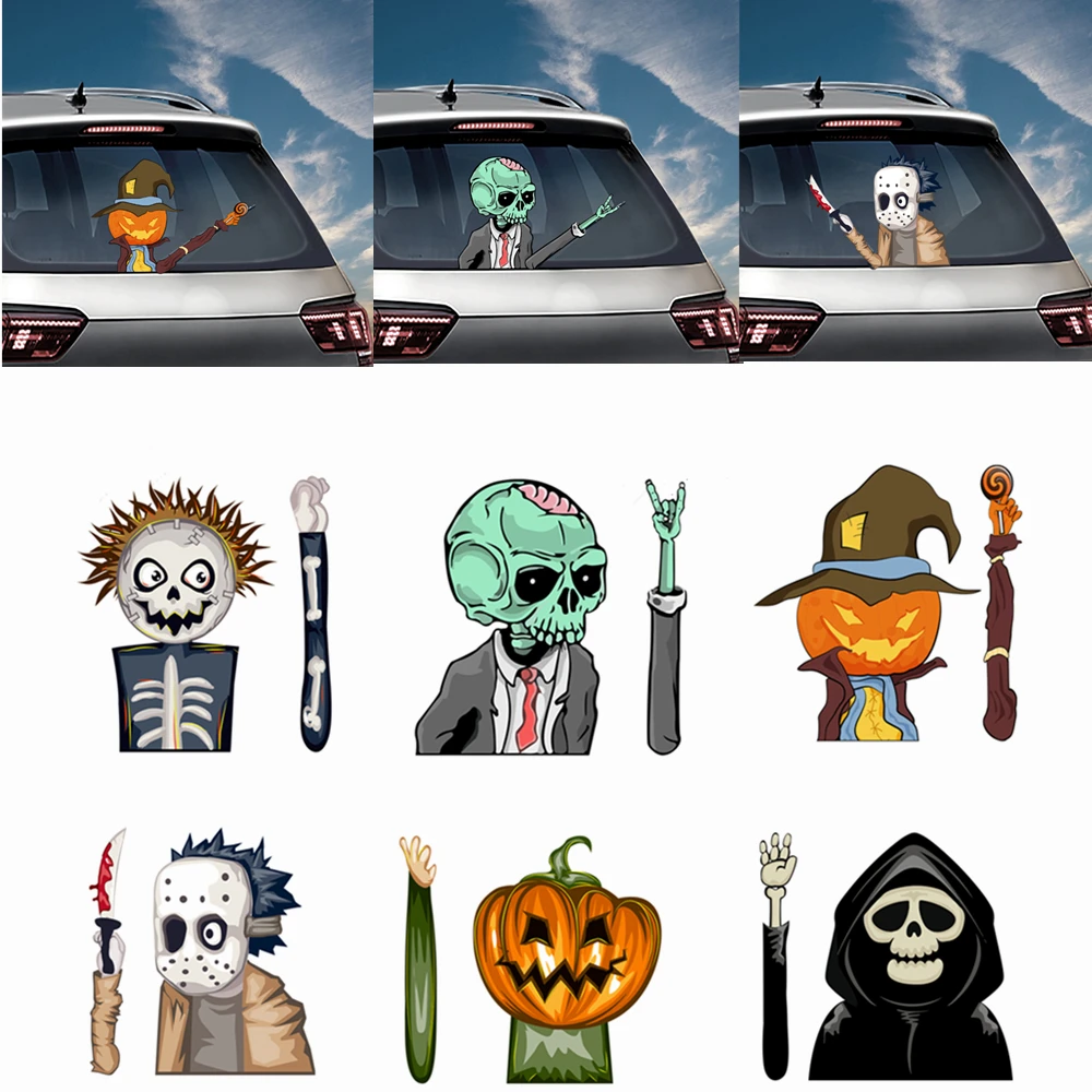 Украшение на день Хэллоуина автомобильные машущие наклейки стеклоочистители
