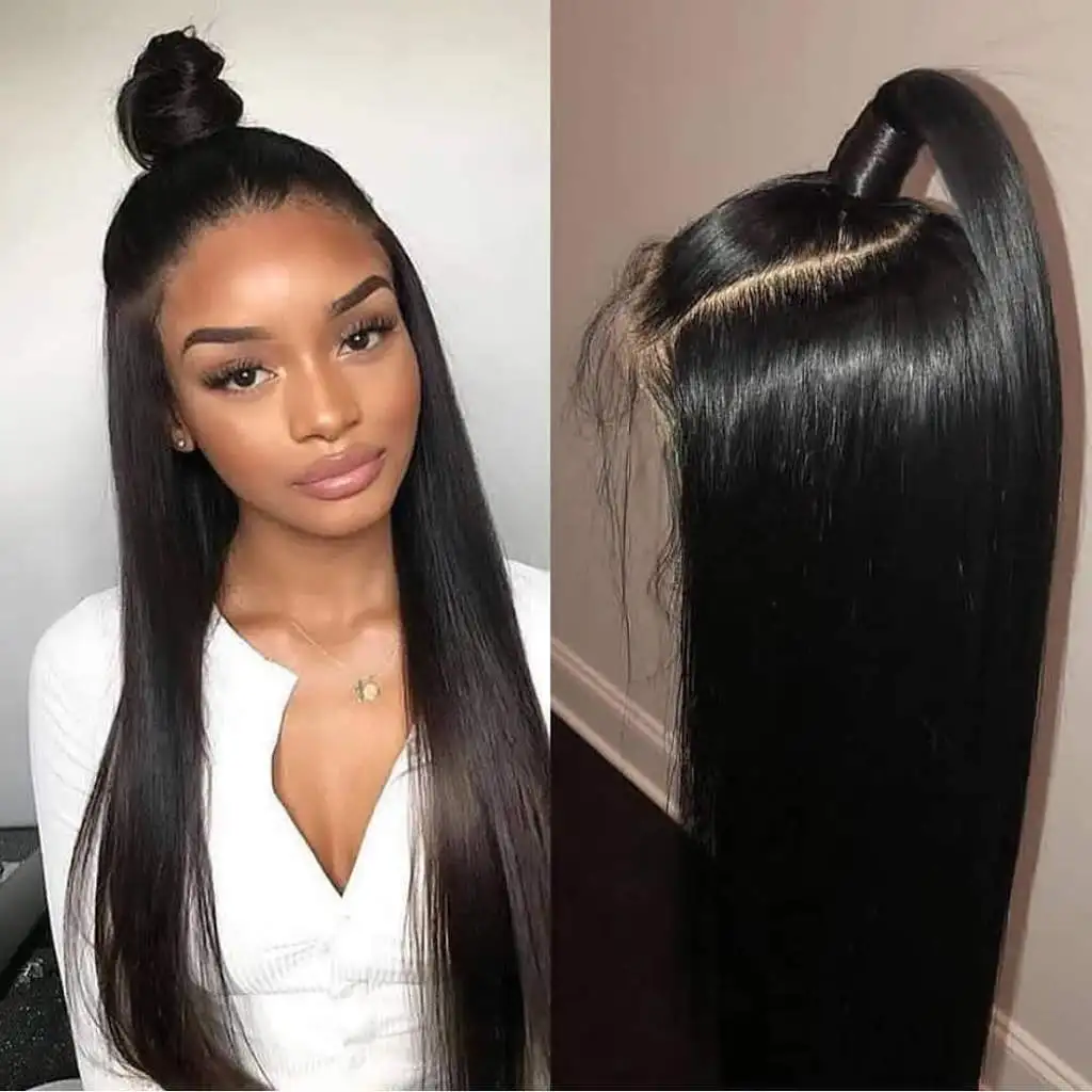 

28 30 Inch 13x5x2 Straight Lace Front Human Hair Wig Brazilian Virgin Hair 4x4 Closure Human Wigs Pre Plucked 180 Density