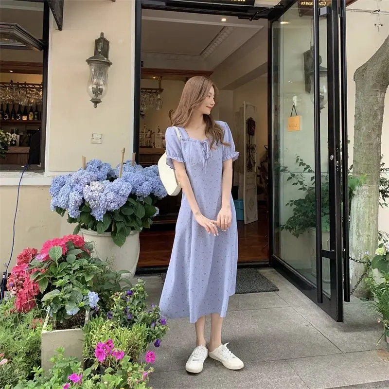 Женское длинное платье феи винтажное шифоновое в стиле ретро с пышными рукавами