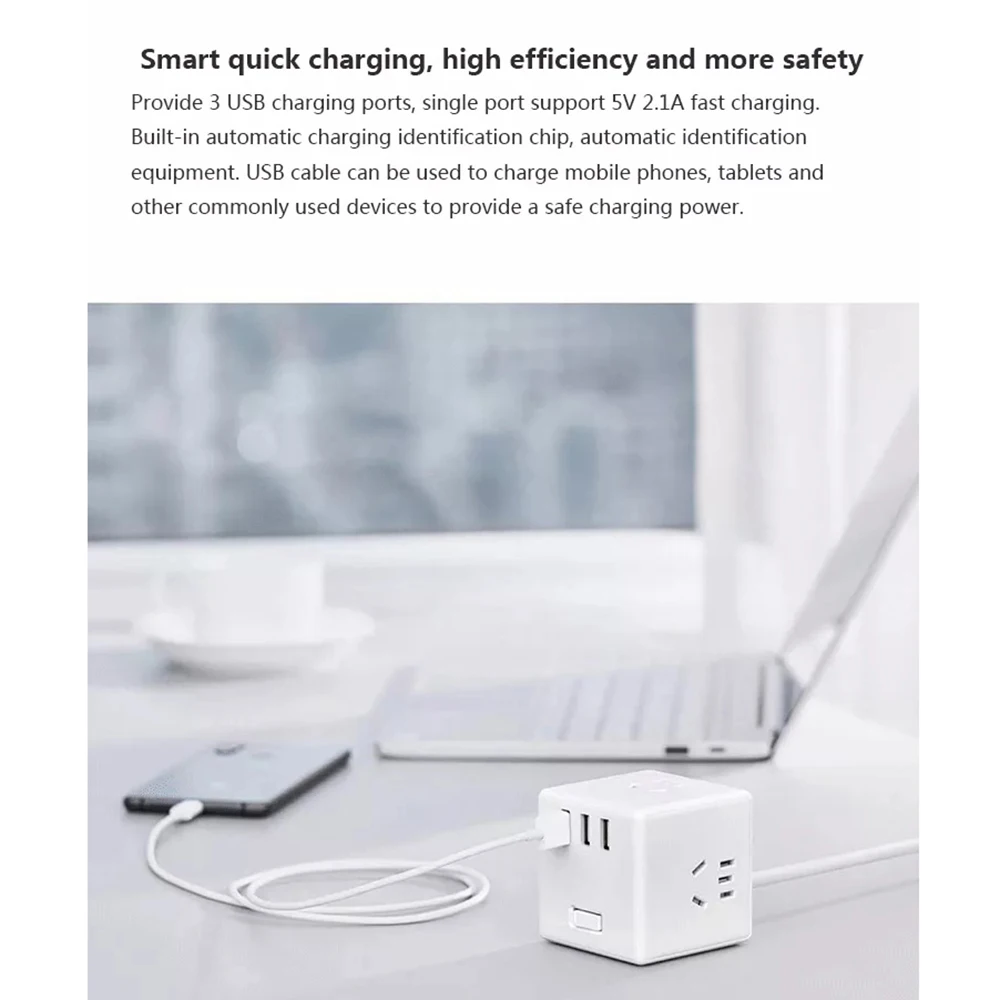 Оригинальная розетка-преобразователь для кубика Рубика Xiaomi Mijia зарядка через USB