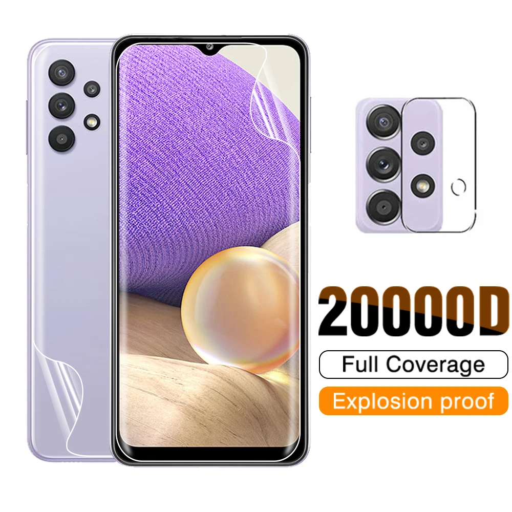 

3in1 Hydrogel Front+Back Film For Samsung Galaxy A32 5G 4G Screen Protector a32 sm-a326f/dsn 6.5'' Camera Lens Protective Film
