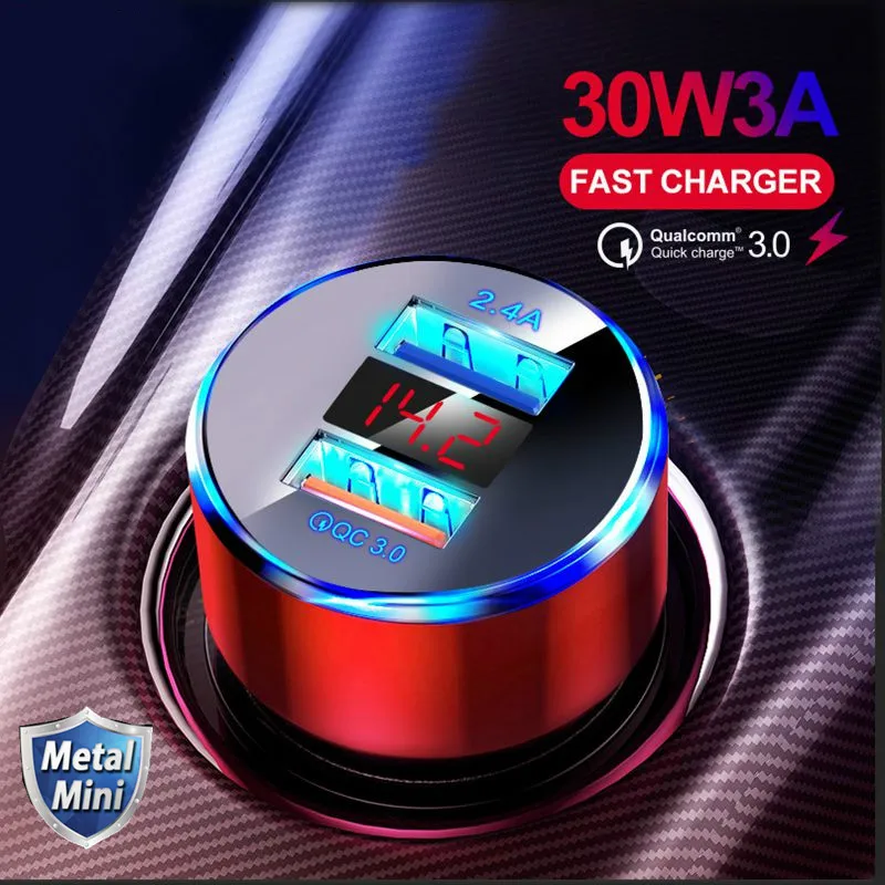 

QC3.0 Car Charger for mobile phone quick charge 3.0 USB Charger for iphone 11 pro Samsung huawei xiaomi mini car phone charger