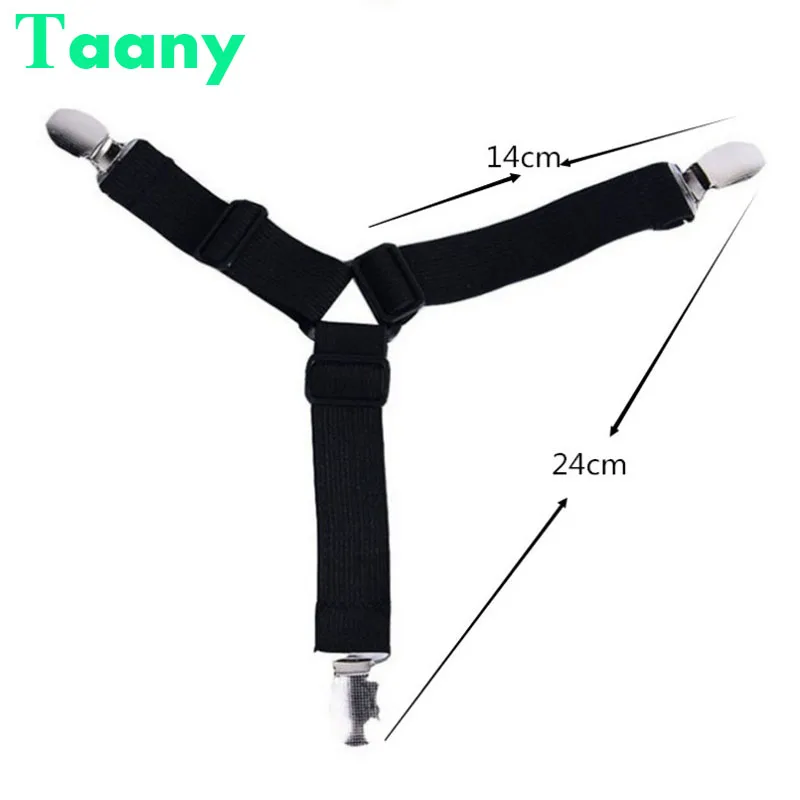

Hot 4Pcs/set Adjustable Elastic Sheet Clips for Bed Sheet Mattress Cover Corner Holder Clip Fasteners Straps Home Textiles Organ