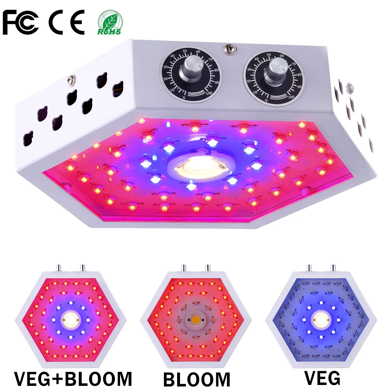 Светодиодный Grow светильник полный спектр с регулируемой яркостью лампы для