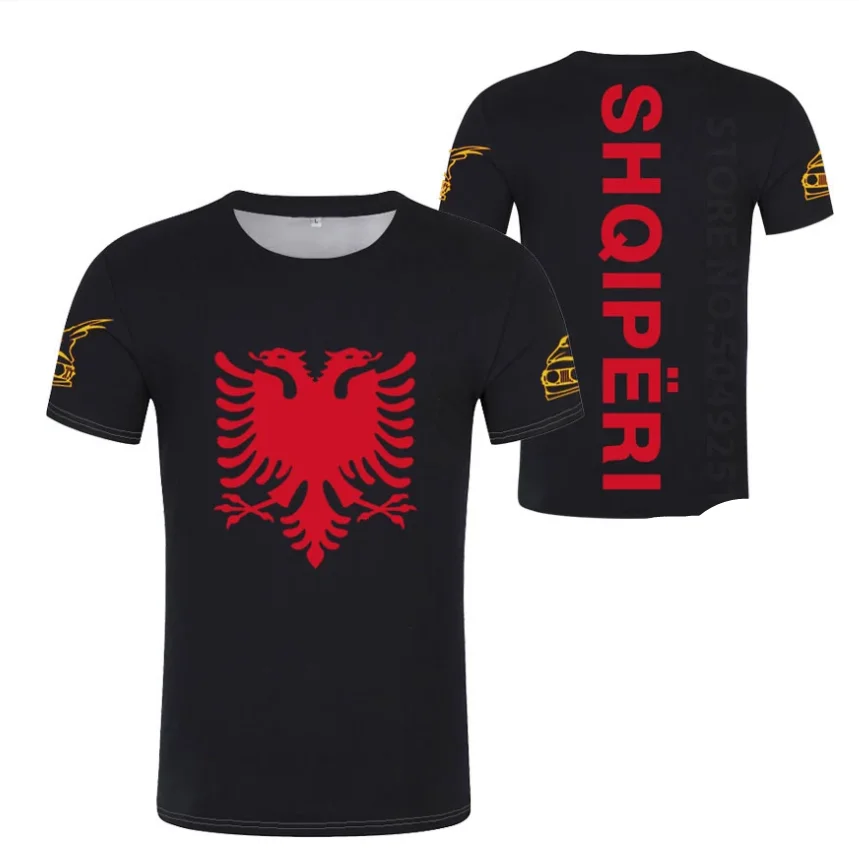 

ALBANIA eagle t shirt free custom name number gyms albanian shqiperi alb fitness photo flag t-shirt al print respirant text word