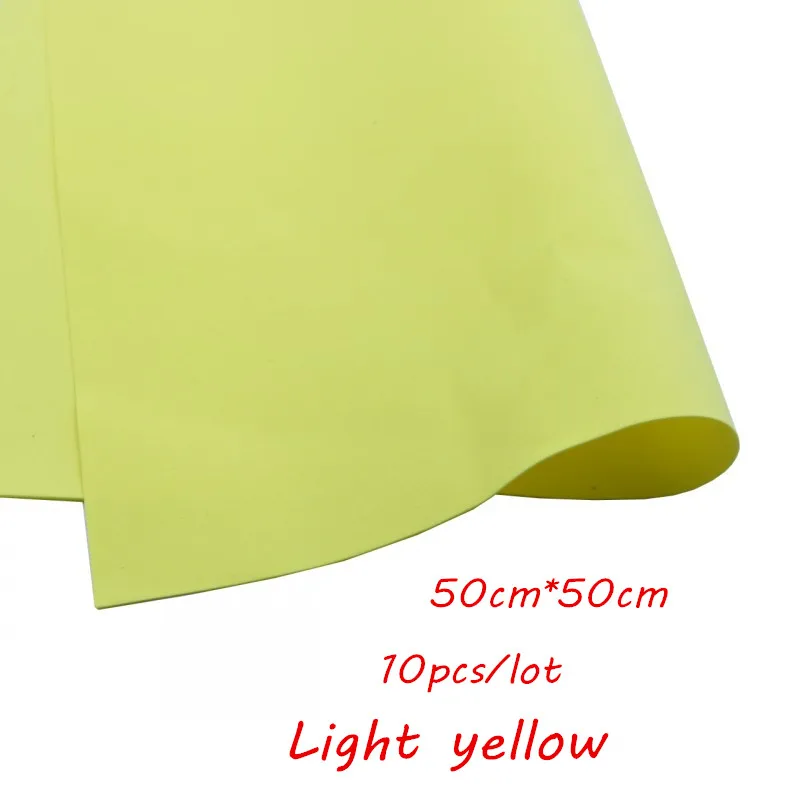 Light yellow 10 шт 50*50 см 0,8-1 мм Ручная работа Скрапбукинг Ремесло Скрапбукинг оберточная EVA губка пена бумага для цветочного фона DIY вечерние украшения - Цвет: Light yellow