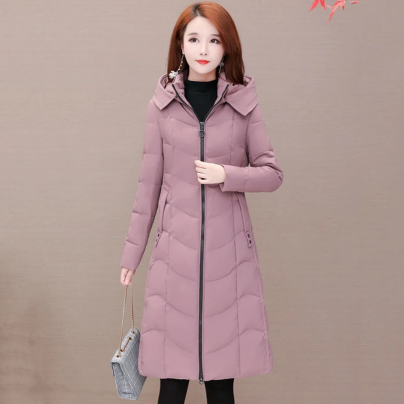 

Новая женская зимняя теплая длинная пуховая хлопковая куртка, женский пуховик, ветрозащитная куртка, повседневные женские парки с капюшоном, Пальто 4XL F1226