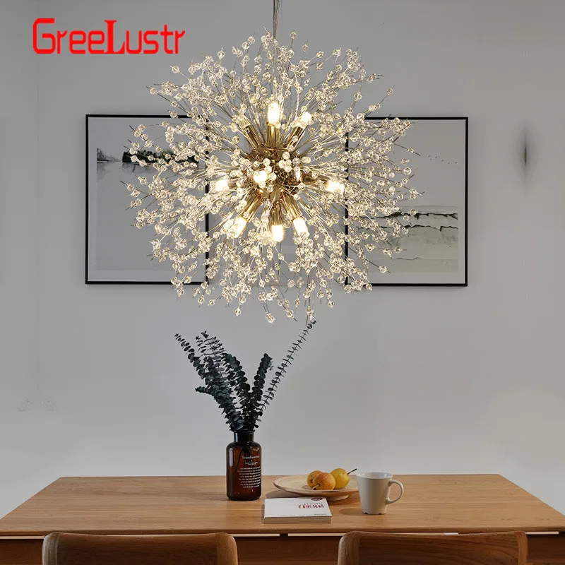 Светодиодная люстра в скандинавском стиле с изображением одуванчика Подвесная