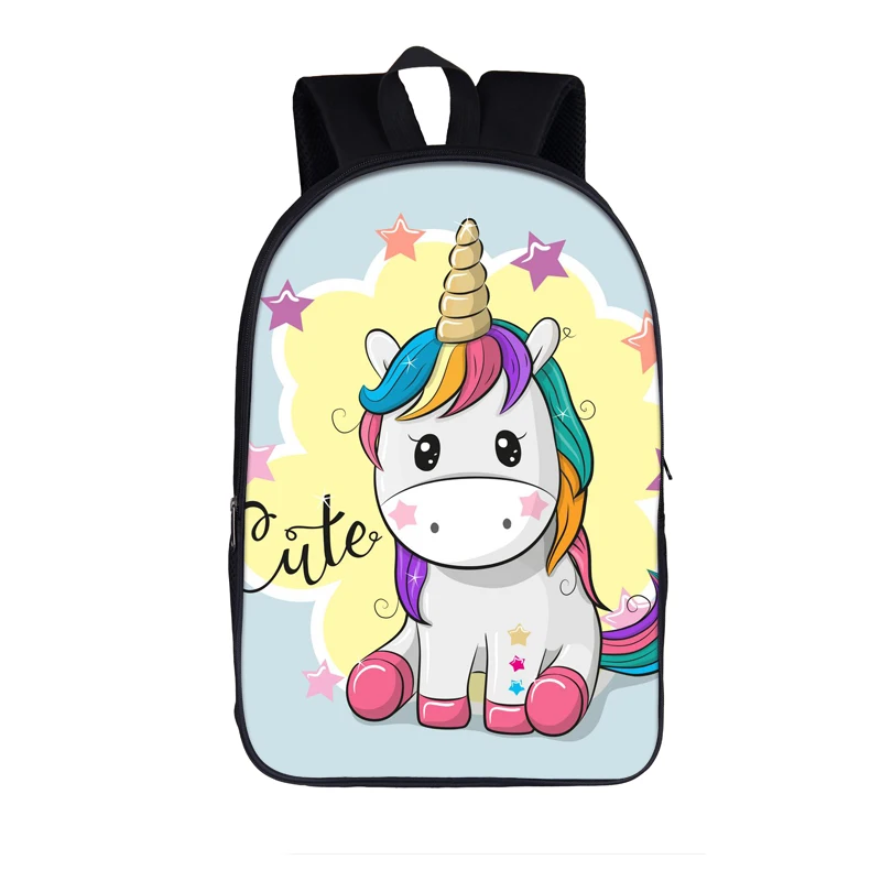 16unicornowl01 Милый рюкзак с единорогом/лошадью, Сумка с пони, детские школьные сумки для подростков мальчиков и девочек, школьные рюкзаки для школьников, Детские рюкзаки - Цвет: 16unicornowl01