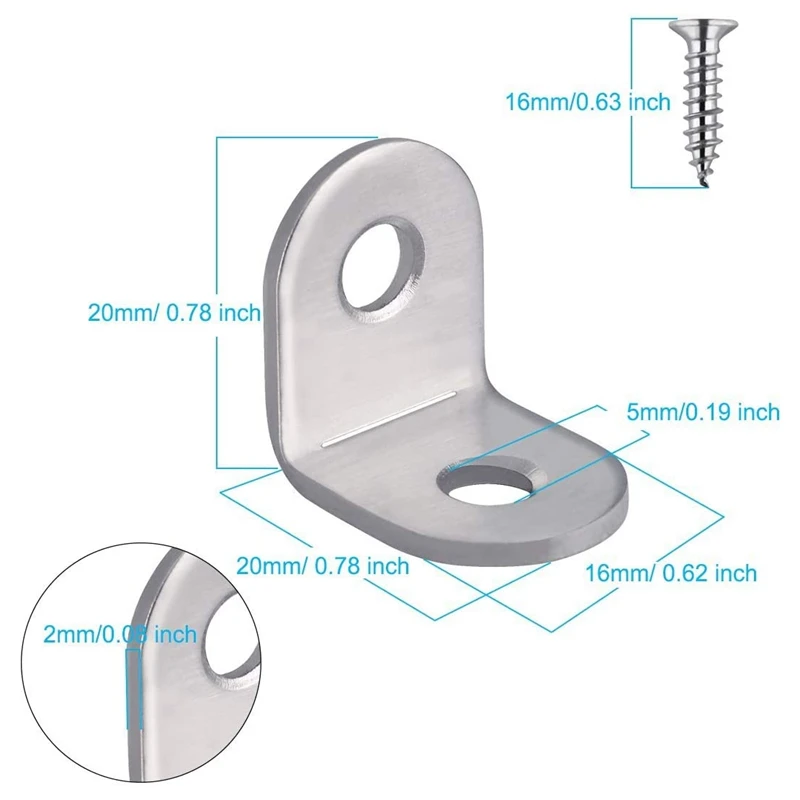 20 шт Нержавеющая сталь Г-образный кронштейн угловая скобка совместных правая