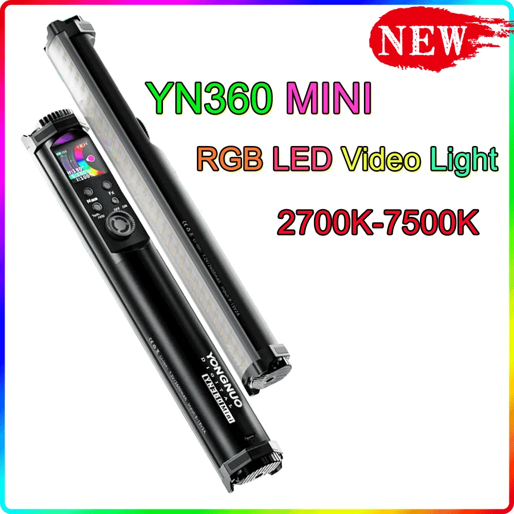 

YONGNUO YN360 Mini Yn 360 портативная светильник вая трубка Rgb полноцветная заполняющая лампа для фотосъемки палочка для освесветильник видео управле...