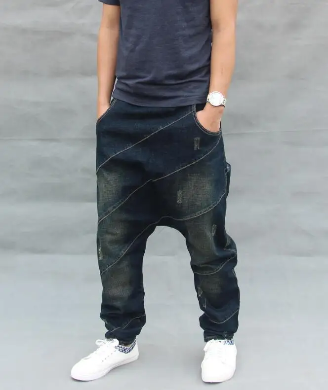 Jeans Men denim harem pants Loose Crotch Jeans Men's Hip-Hop Flying Squirrel Jeans