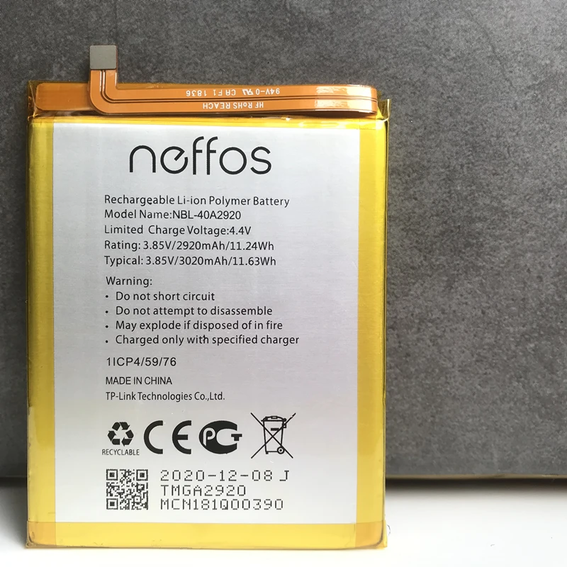 Новый оригинальный аккумулятор на 2920 мА · ч для планшетов TP-link Neffos C9A TP706A TP706C |