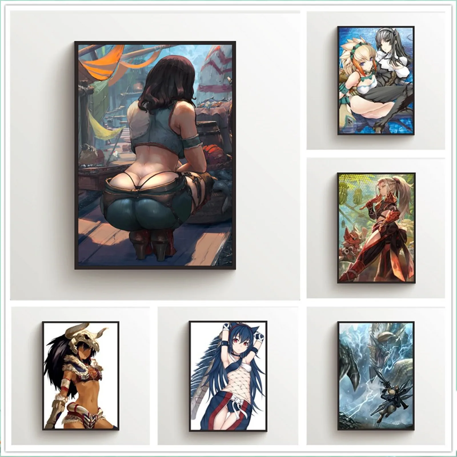 

Monster Hunter Anime Poster Picture Bar Shop Door Wall Decor