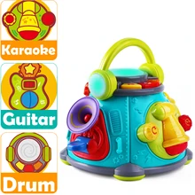 Baby Musical Toys Kids Guitar Drum Microphone Trumpet W/ Lights Sounds Birthday Gift for 1 2 3 Year Old Infants Toddler Boy Girl