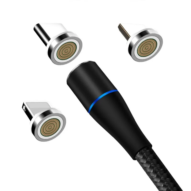 Магнитный USB кабель для Iphone TYPE-C Micro 3A Быстрая зарядка линии передачи данных