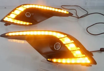 2Pcs LED For Mazda 6 Atenza 2016 2017 2018 Daytime Running Light DRL fog lamp Driving lights Yellow Turn Signal Lamp |
