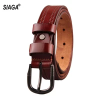 ladies retro female real cow genuine leather belts simple black alloy buckle metal belt for women actual picture fco036