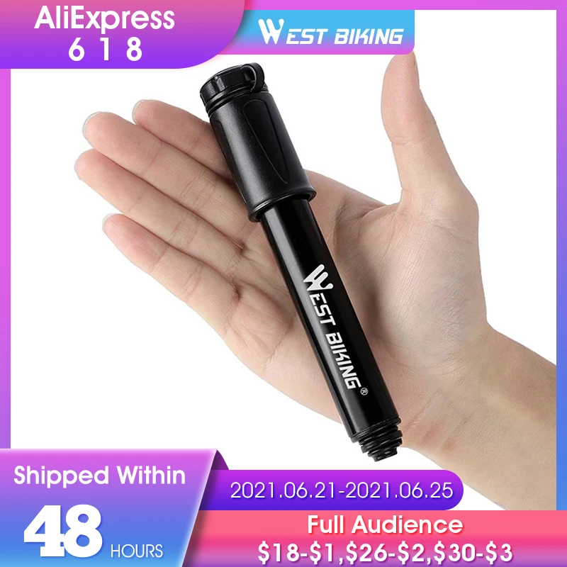 WEST BIKING 100Psi велосипедный мини насос Алюминий сплав велосипедов ручной воздушный