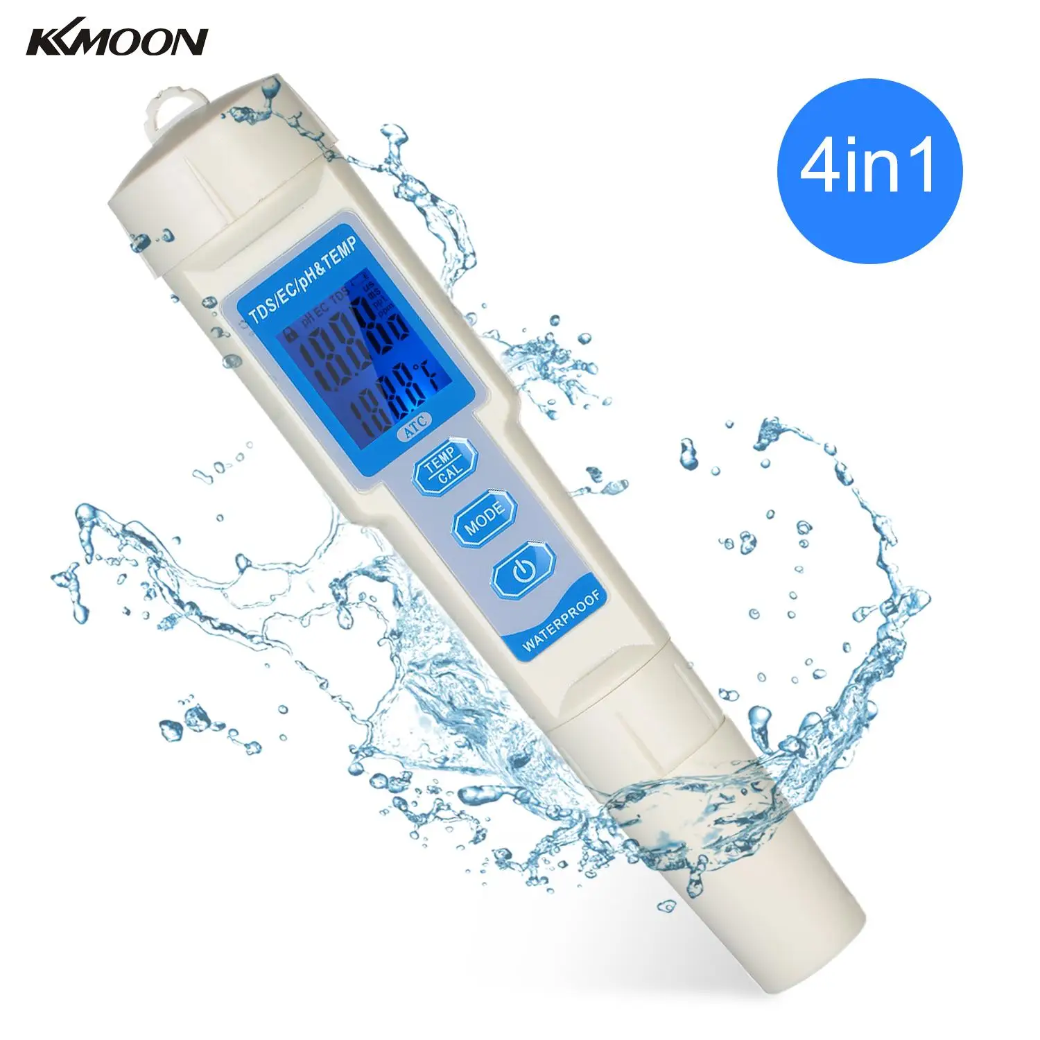 KKMOON 4 в 1 Водонепроницаемый тестер качества воды ручка аналитический прибор
