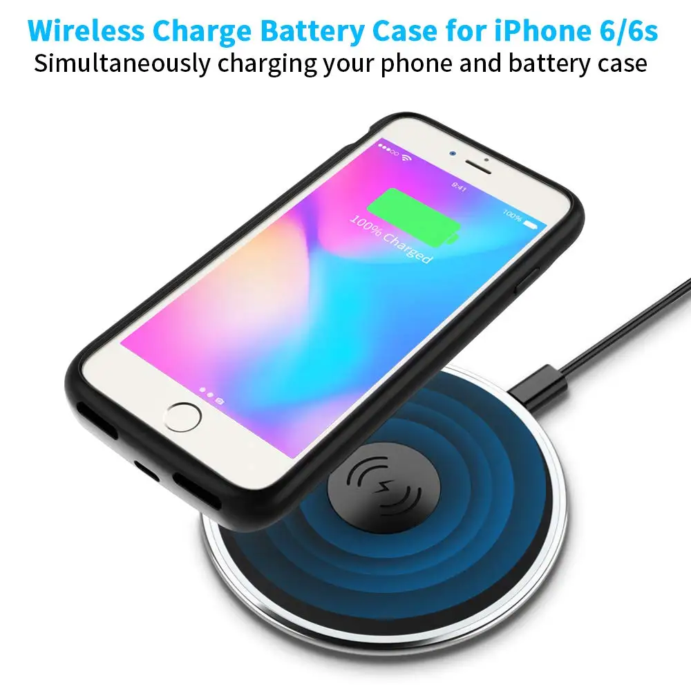 NEWDERY батарея чехол для iPhone 6, 6s, 3200mAh Беспроводное зарядное устройство чехол совместимый с iPhone 6, 6s, портативный аккумулятор C