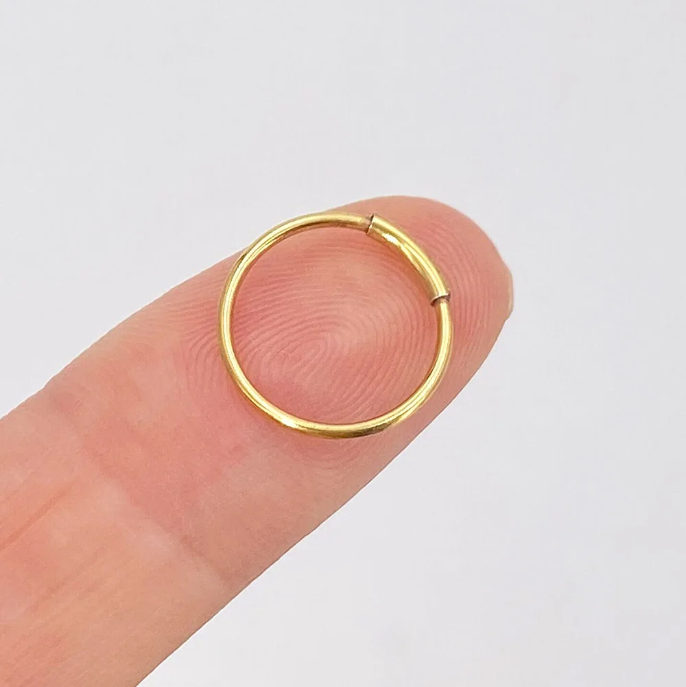 

8mm,10mm,12mm Nose Ring Hoop Septum Rings 1piece Earring for Women Fake Piercing Body Jewelry 3Color Silver Golden Black Ring