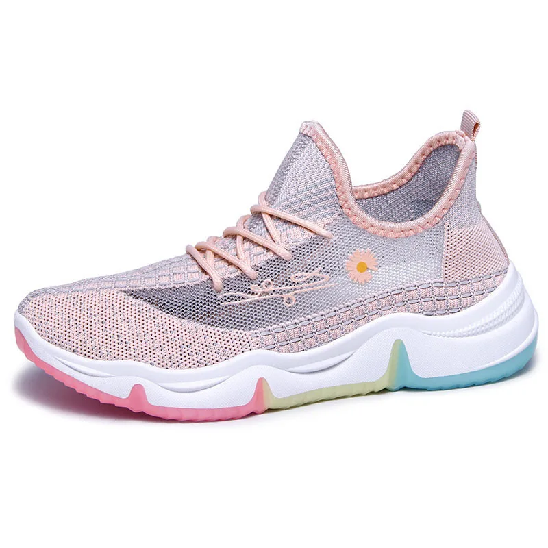 

Women Walking Shoes Fashion Breathable Walking Mesh Flat Shoes Sneakers Women 2020 Gym Vulcanized Tenis Feminino Casual Shoes